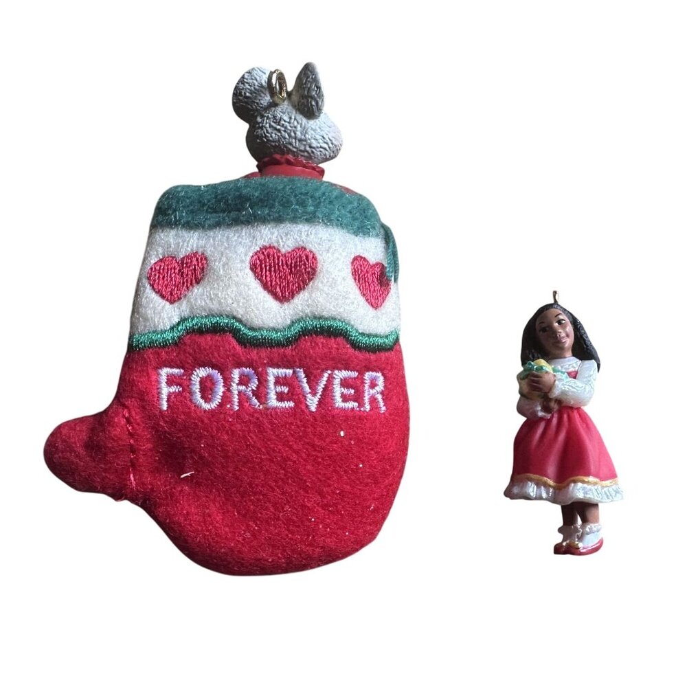 Vtg Hallmark Christmas Ornaments Close-Knit Friends 2000 & A Child's Gifts 1996